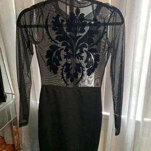 Black sheer bodycon dress